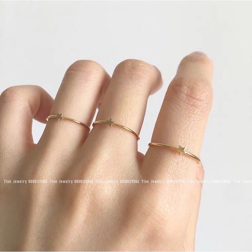 Nhẫn bạc nữ TLEE sao trơn mini basic TleeJewelry A0317