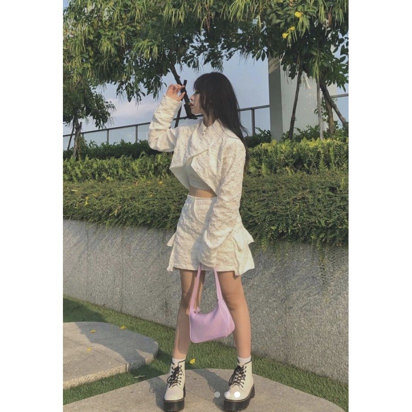 Chân váy xốp hơi HeartBurn trắng