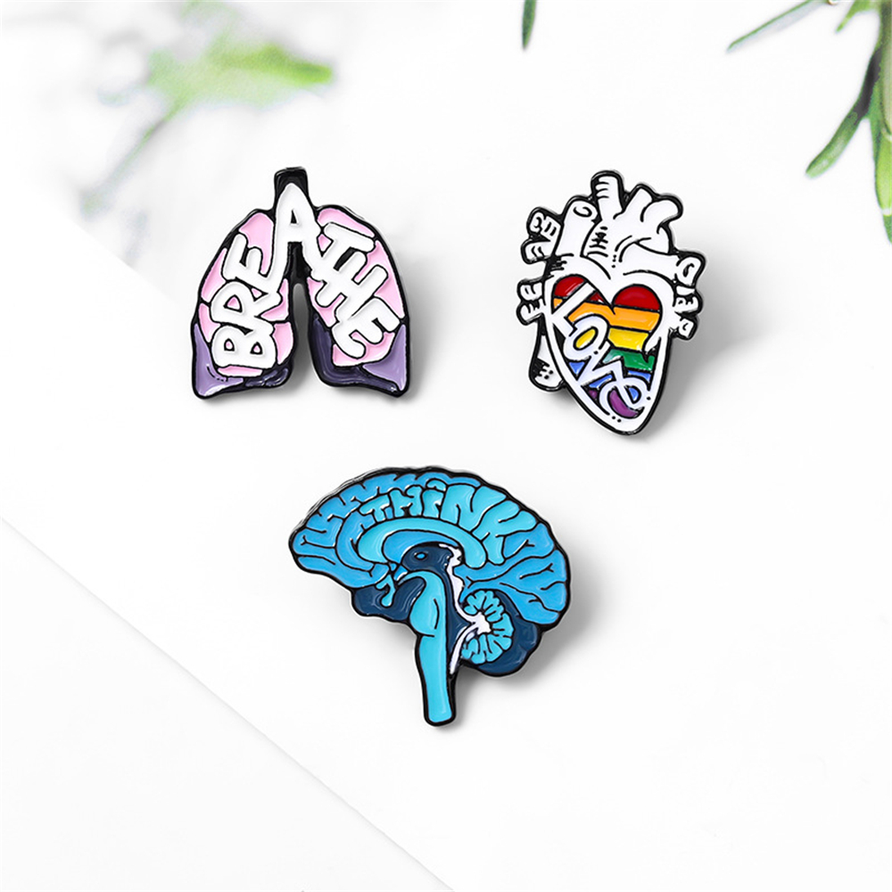 🎈FUTURE🎈 Gift Enamel Pins Buckle Jewelry Brooch Anatomy Heart Bag Accessories New Men Women Cartoon Clothes Lapel Pin Badge Brain Lung