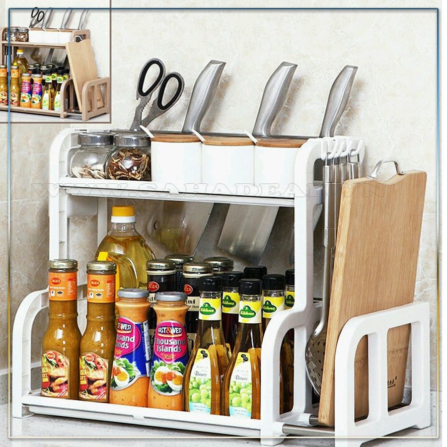 Kệ gia vị có chỗ để giao thớt