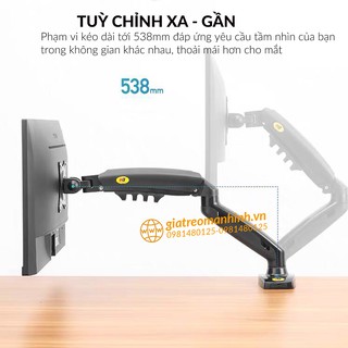 Giá Treo Màn Hình NB-F80 Tải Trọng 9Kg / Tương Thích Màn 17-30 Inch (Upto 34 Inch) - Lắp Đặt Kẹp Bàn & Vít Xuyên Bàn