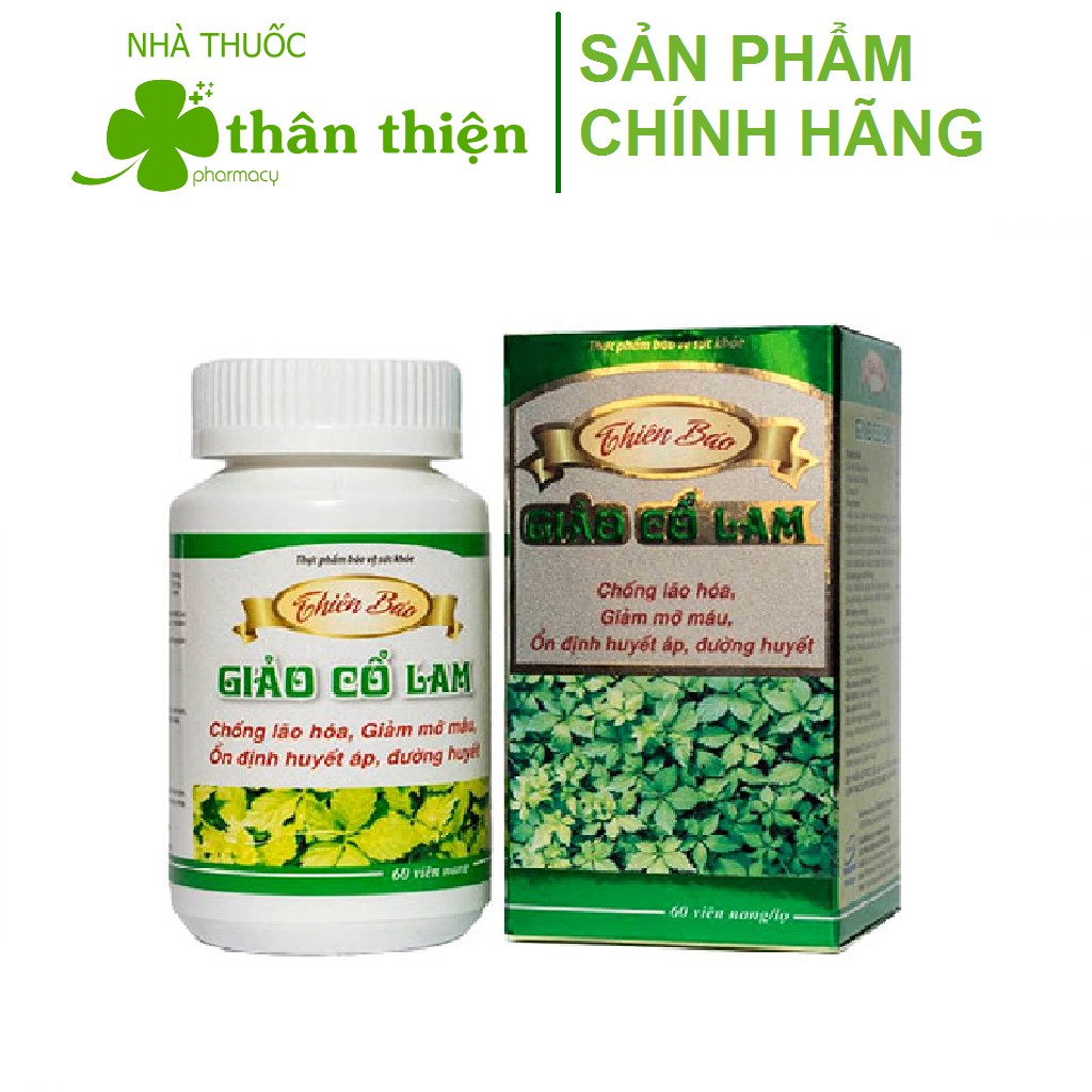 Giảo Cổ Lam Thiên Bảo - Hỗ trợ giảm mỡ máu, hạ đường huyết, giảm nguy cơ đột quỵ (60 viên)