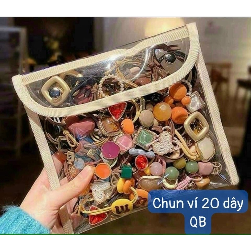 Túi 20 chun buộc tóc hoạ tiết cho nữ