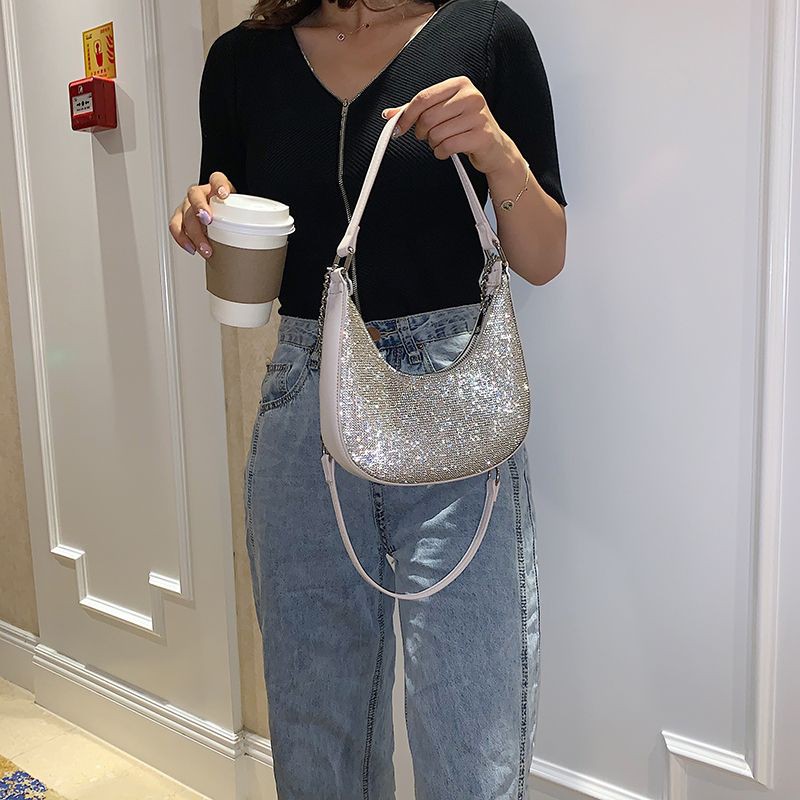 Túi kẹp nách đeo chéo đính kim sa kèm hình thật