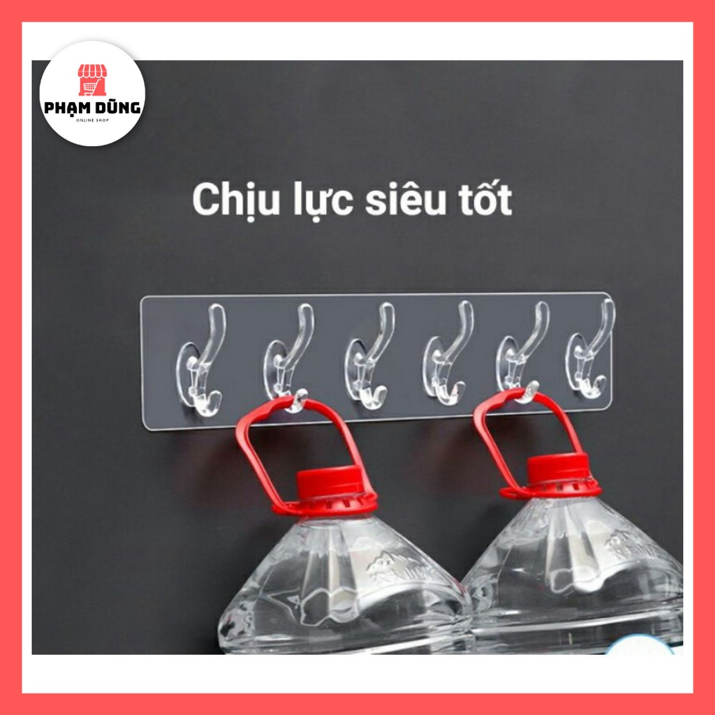 Thanh Móc Treo Đồ Dán Tường Siêu Dính 6 Móc