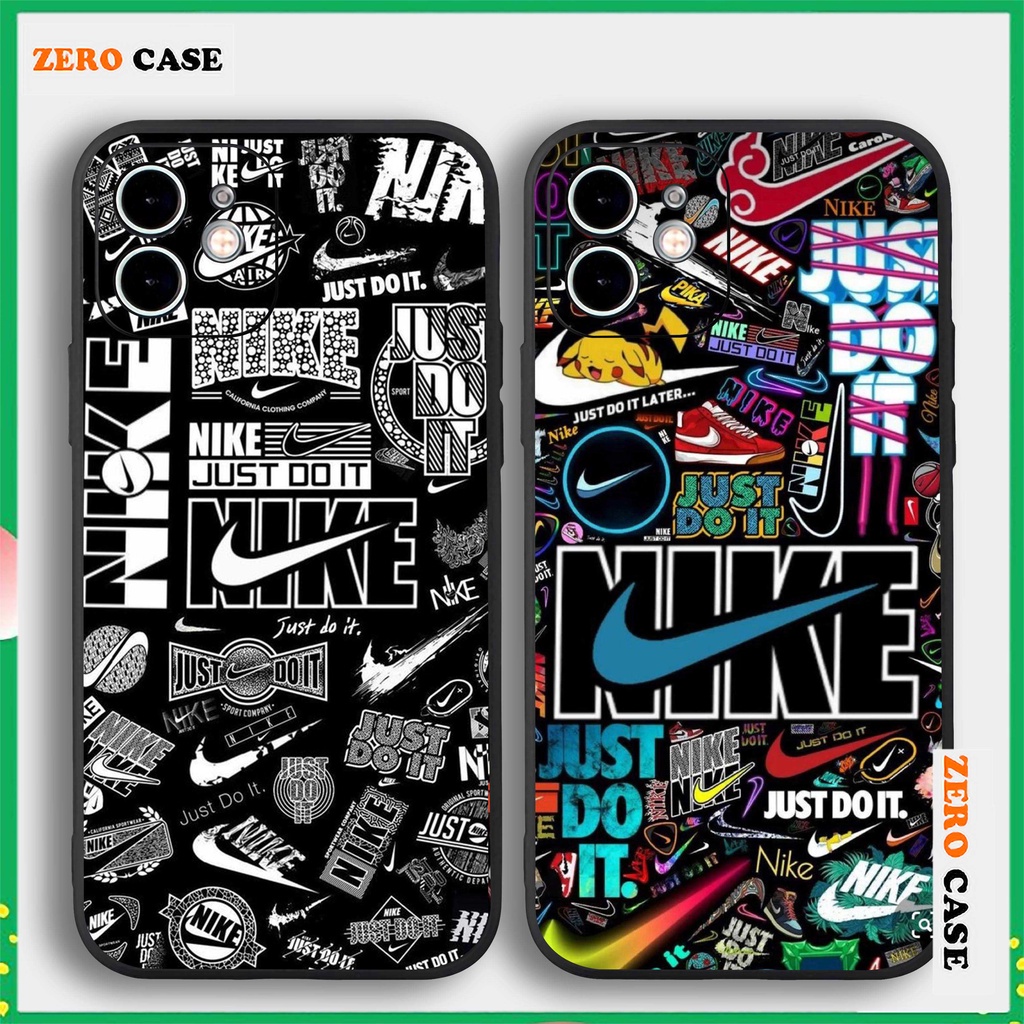 Ốp lưng iPhone 6/6s/7/8/X/XS/11/12/13 Pro Plus Max viền vuông chống sốc bảo vệ camera silicon mềm hình Nike Ni34