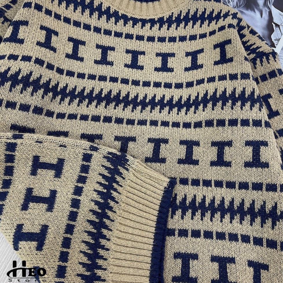 Áo len thổ cẩm nữ, áo len from rộng tay dài chất len cực dày cổ tròn phom chuẩn dễ mặc dễ phối đồ siêu phẩm về làng | BigBuy360 - bigbuy360.vn