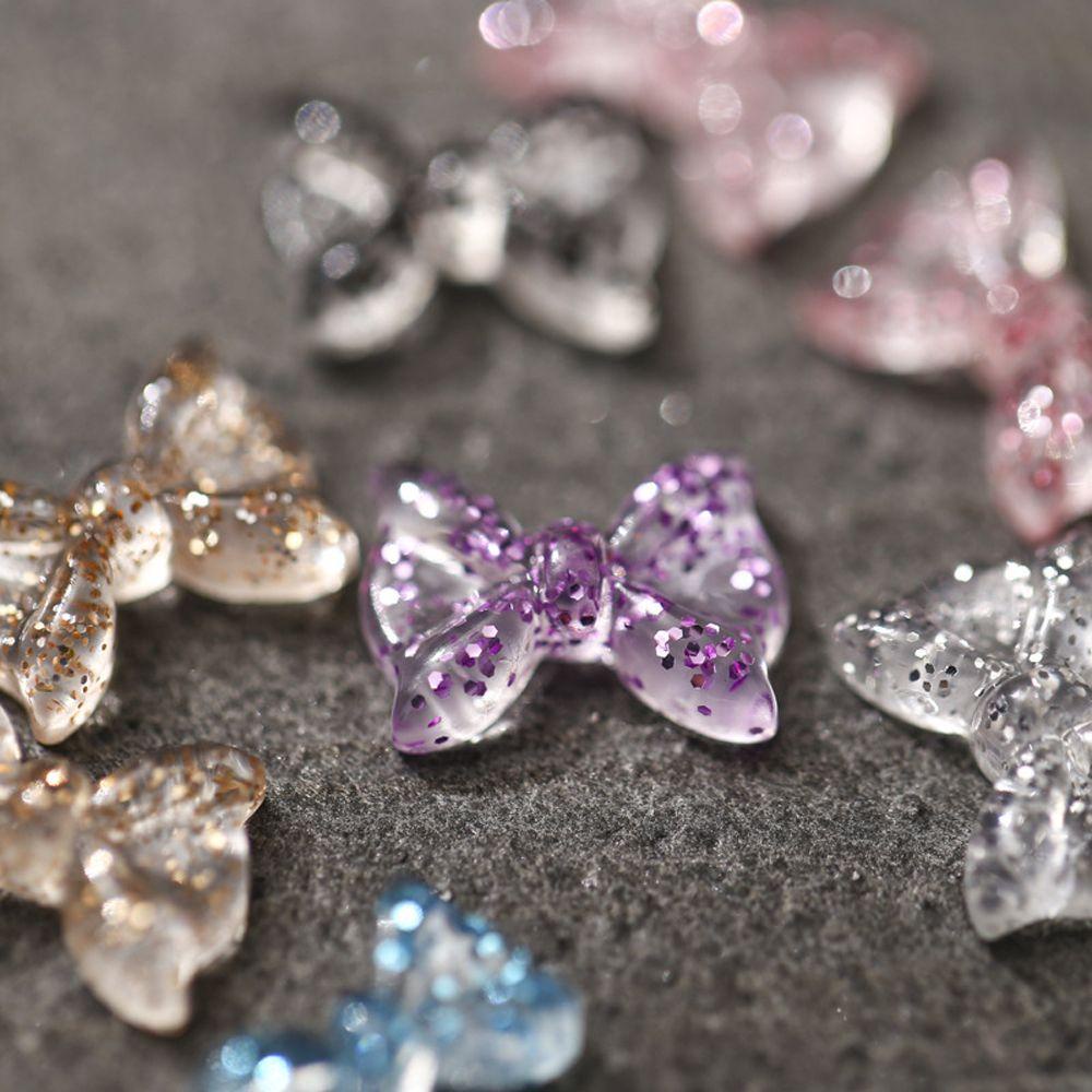 Ruy Băng Nơ Đính Kim Sa Lấp Lánh 3D Thời Trang Trang Trí Móng Tay Cho Nữ