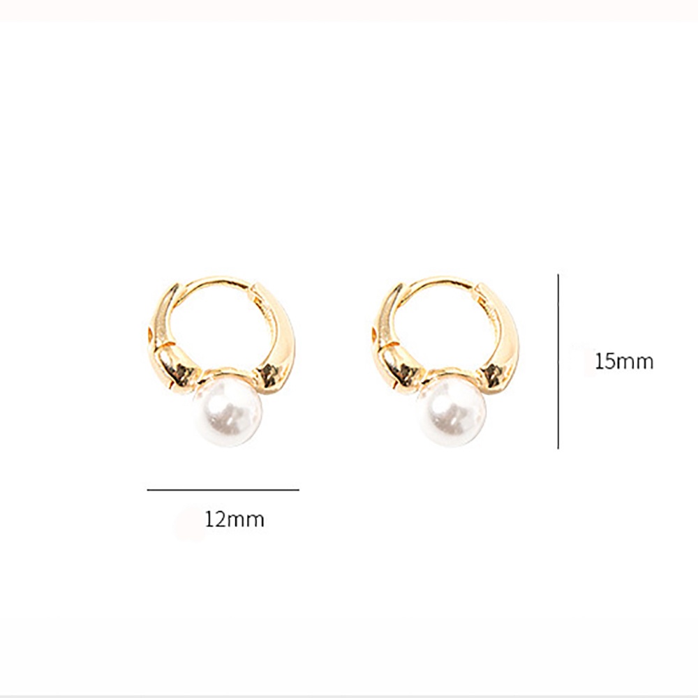 Khuyên tai làm từ đồng hình tròn đính ngọc trai nhiều màu sắc phong cách cổ điển trang sức thời trang cho phái nữ