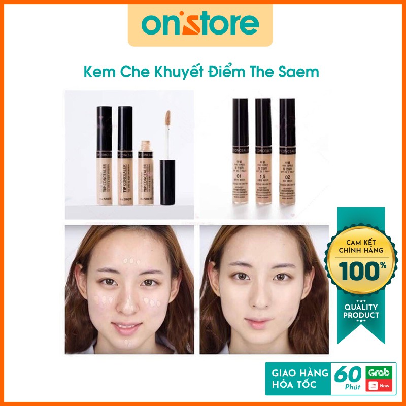 Kem Che Khuyết Điểm The Saem Cover Perfection Tip Concealer Che Phủ Tốt, Concealer Bút Kem Che Khuyết Điểm, Giá Rẻ Hàn Q