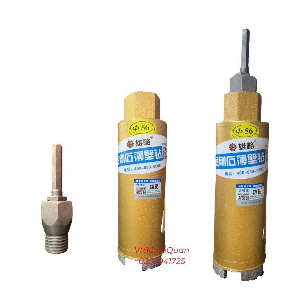 Combo mũi khoét rút lõi và đầu chuyển ren máy khoan