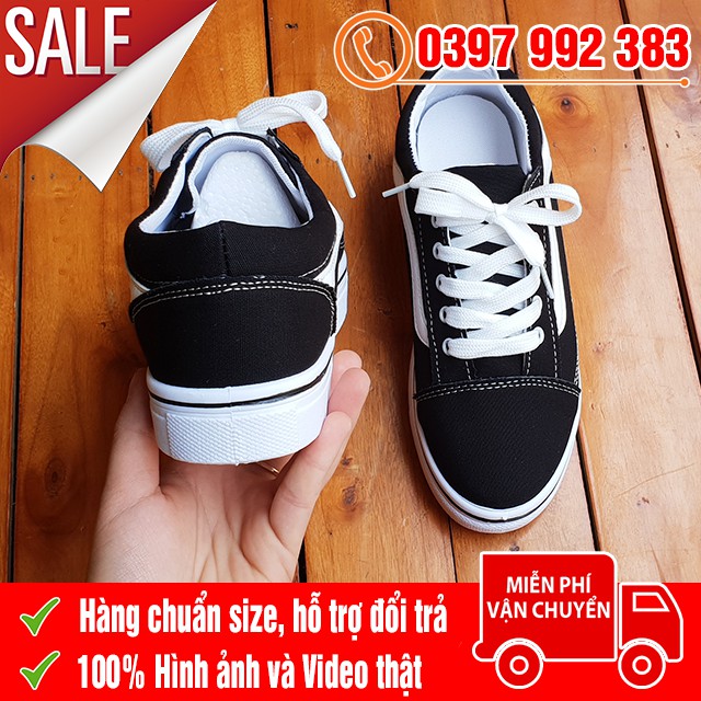 [FREE SHIP] Thanh Lý Giày Thể Thao Old Skool Rẻ Đen Trắng Nam Nữ