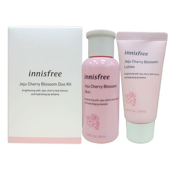 Kit Dưỡng Ẩm, Dưỡng Sáng Da Chiết Xuất Lá Hoa Anh Đào Innisfree Jeju Cherry Blossom Duo Kit