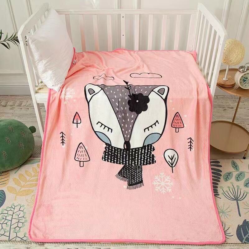 Chăn lông tuyết 2 mặt siêu cinh cho cả bé trai và gái (kt1m*1m4)