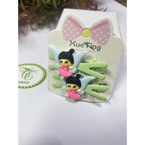 Set 2 kẹp tóc hoạt hình công chúa dễ thương xinh xắn nhiều màu sắc