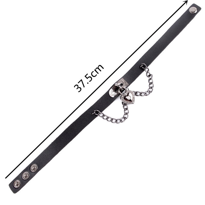Vòng cổ choker da pu mặt hình trái tim cá tính thời trang cho nữ