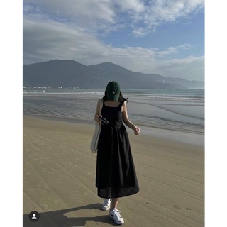 Đầm MAXI đen hở lưng