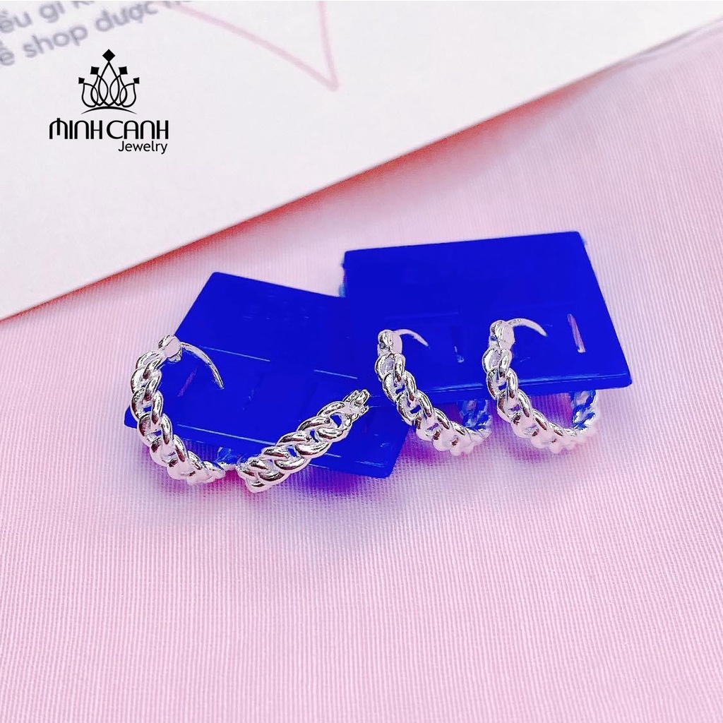 Khuyên Tai Vòng Xích Khóa Bấm - Minh Canh Jewelry