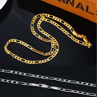 Combo 2 dây Chuyền Dẹt (Vàng-Bạc) bản To phong Cách Châu Âu cá Tính Mạnh Mẽ