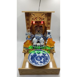 Bộ đồ thờ men lam 36cm