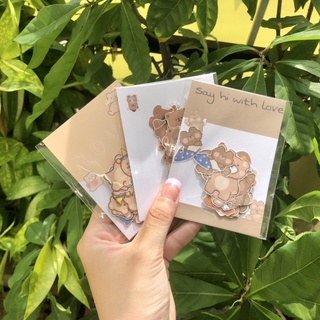 Set 20 miếng dán sticker trang trí sổ hình gấu dễ thương