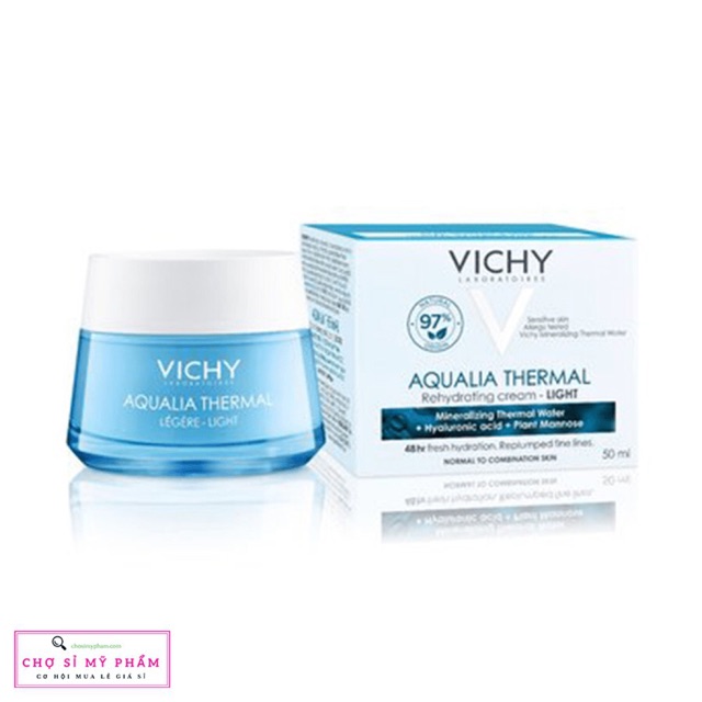 [Quà tặng] Kem dưỡng ẩm và cung cấp nước Vichy Aqualia Thermal Rehydrating Cream Light 50ml