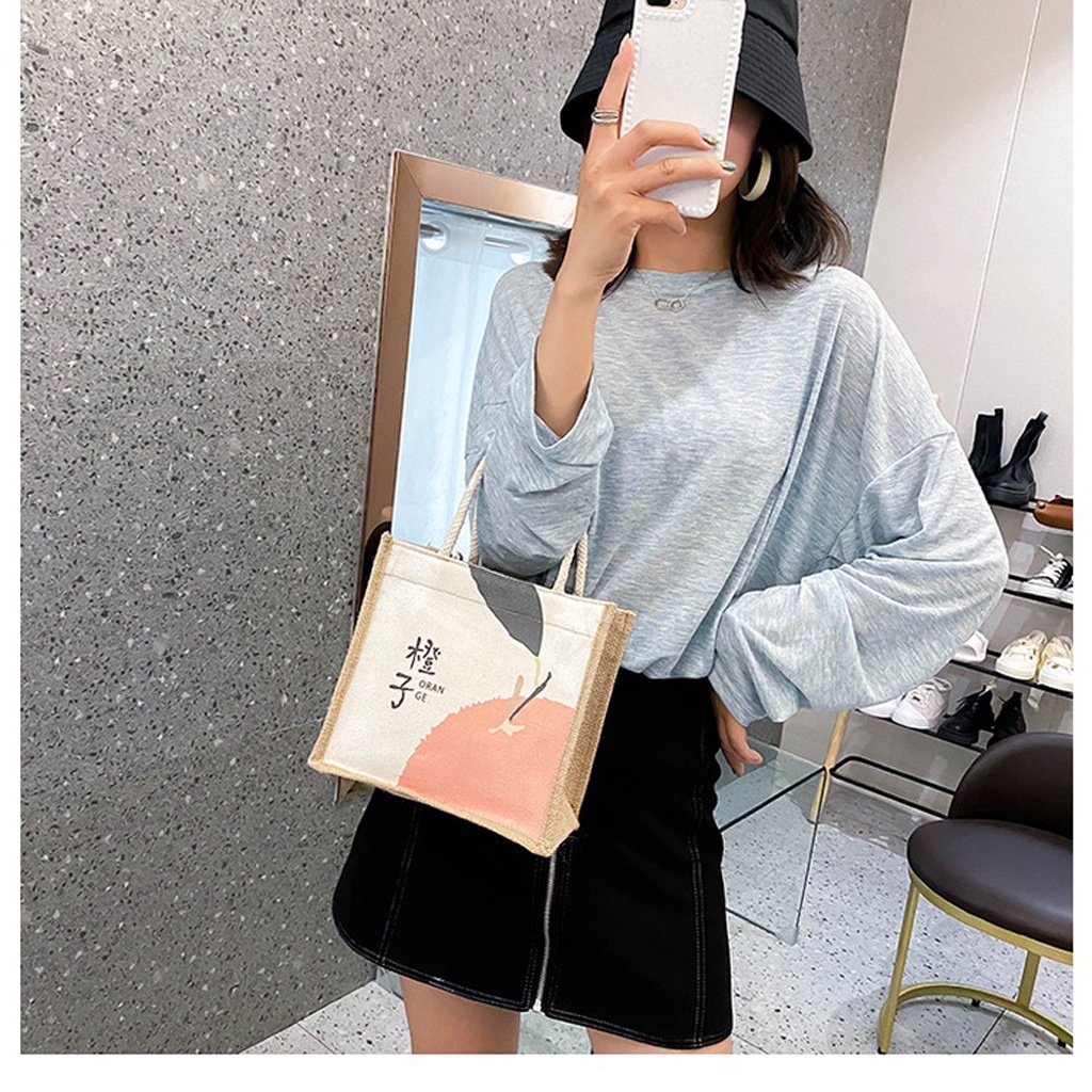 Túi cói túi tote xách mini đi biển nữ đẹp đi chơi thời trang dễ thương cute cá tính phong cách Vintage TBB22