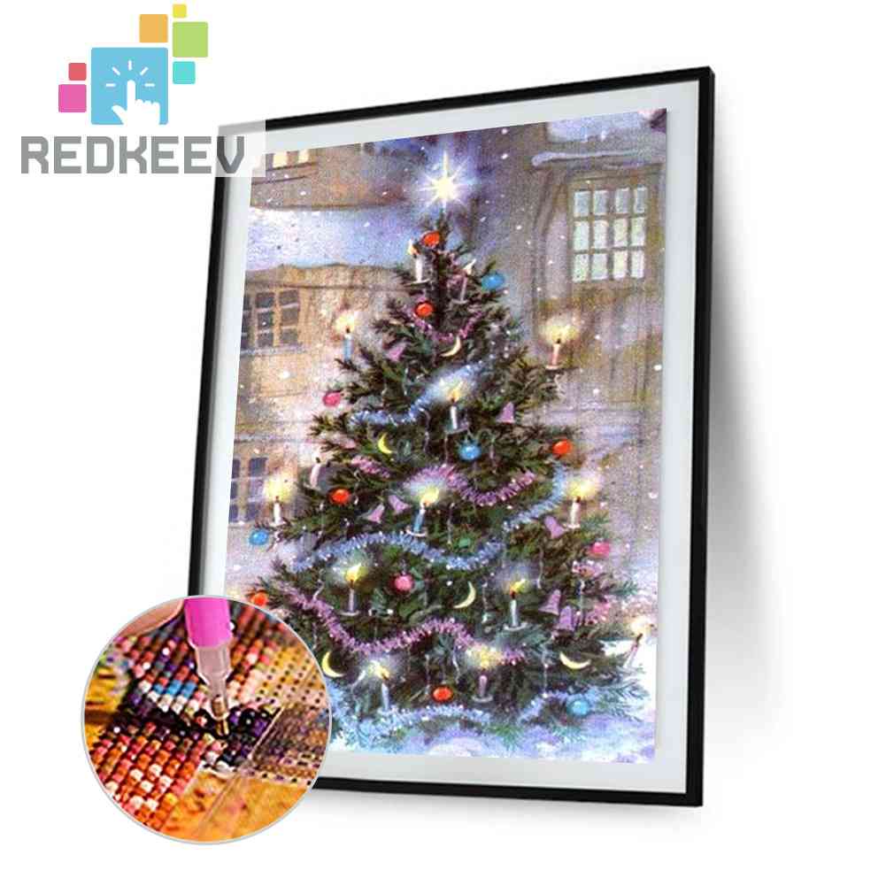 Tranh Đính Đá Kim Cương Toàn Bộ 5D DIY Hình Vẽ Giáng Sinh