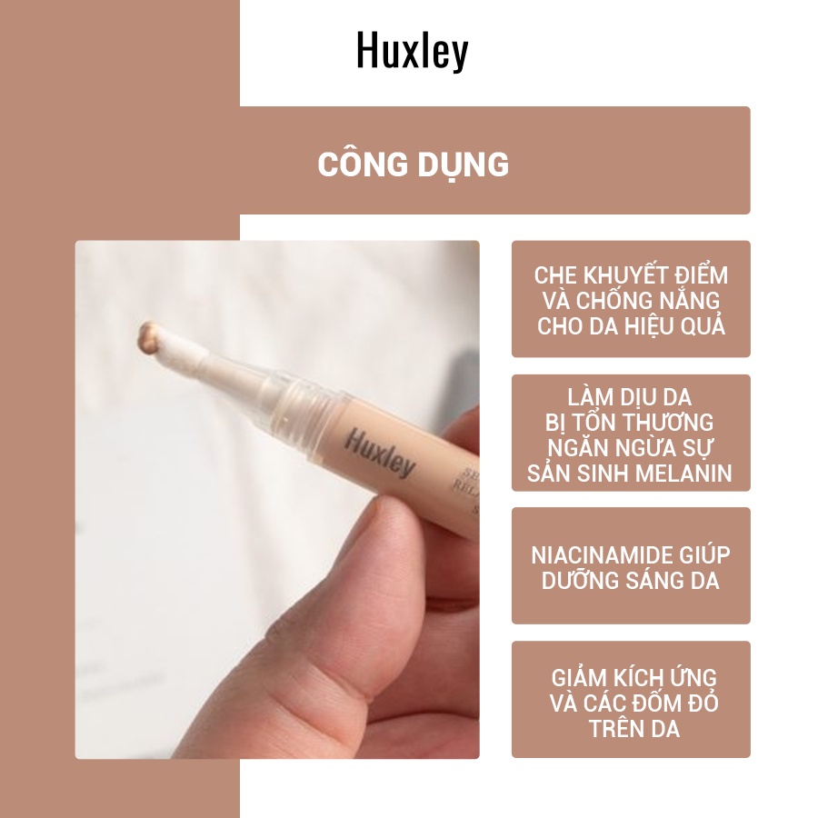 Bút Che Khuyết Điểm Huxley Relaxing Concealer Stay Sun Safe SPF30 Pa++ 2.5ml