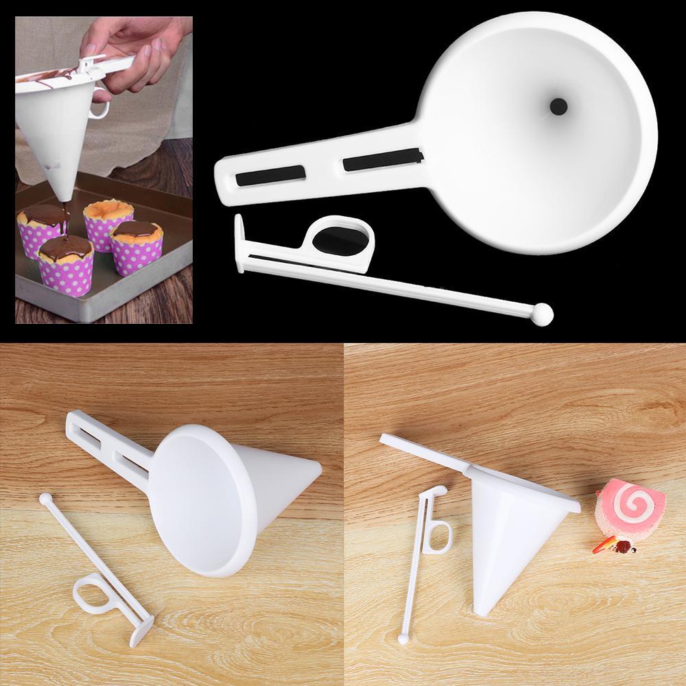 Phễu rót bột KUNHEV bằng nhựa cấp thực phẩm làm bánh DIY