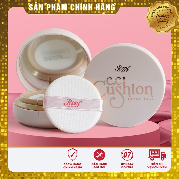 [Chính Hãng] Phấn nước rosy CC CUSHION ROSY mỏng mịn, dưỡng da, che phủ tốt, chống nắng (nhập khẩu Hàn Quốc)