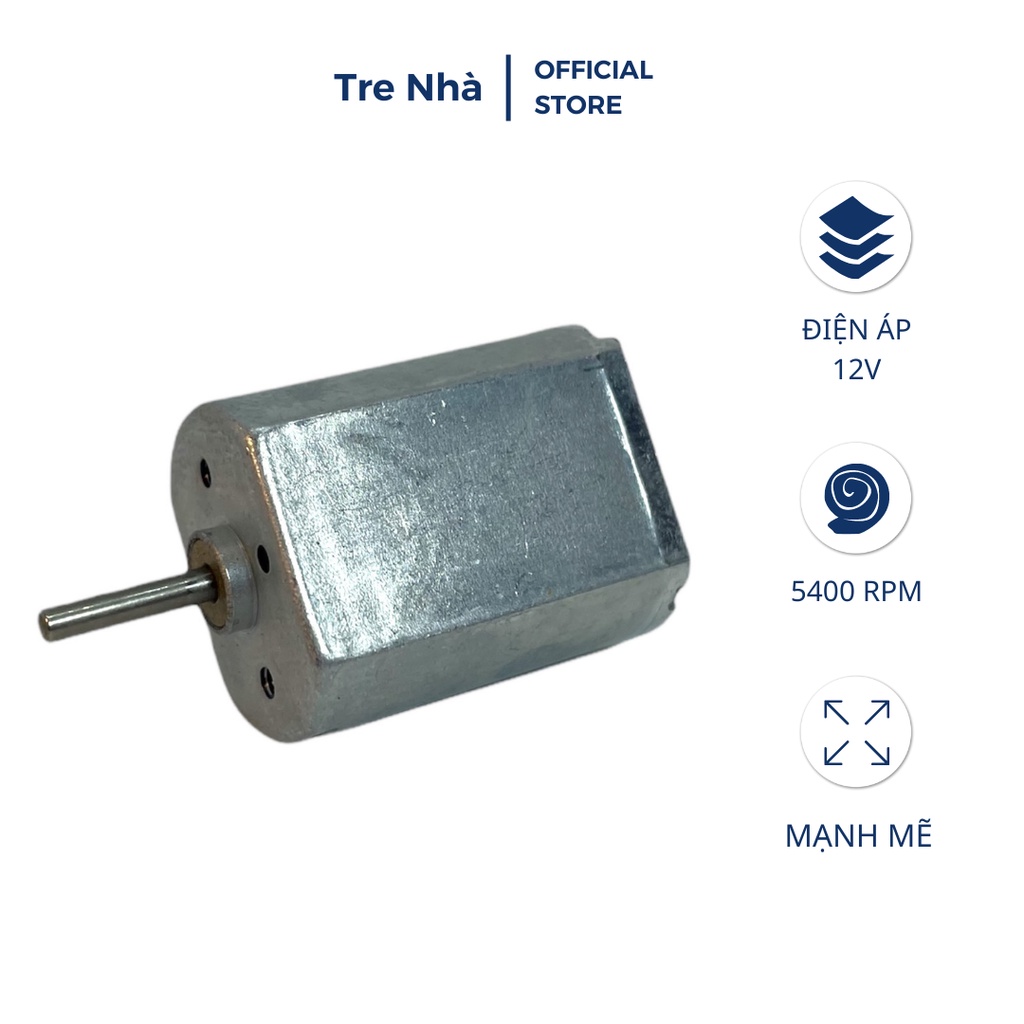 Động cơ Micro 130 DC12V 5400 vòng / phút Cổ góp kim loại quý + chổi than tuổi thọ cao