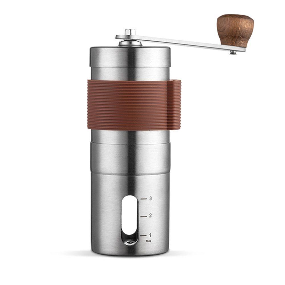 Máy Xay Cà Phê Espresso Bằng Thép Không Gỉ Tay Cầm Gỗ