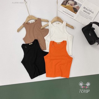 Áo ba lỗ ngược chất mát, áo thun cotton dáng crop top