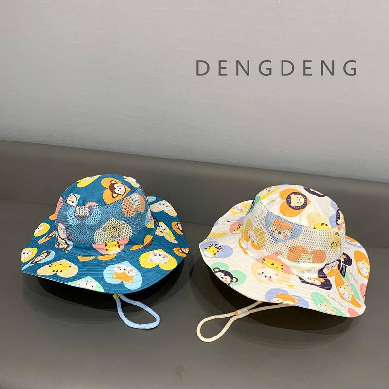 Mũ Chống Nắng Phối Lưới Thoáng Khí Thời Trang Đi Biển Cho Bé Trai