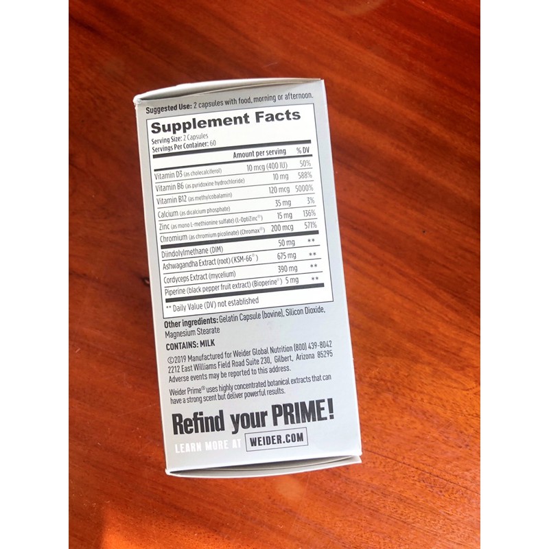 Weider Prime Testosterone support For Men 120 viên | Thế Giới Skin Care