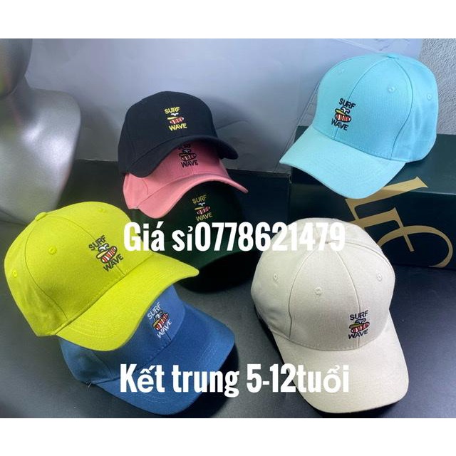 Mũ lưỡi trai kaki cho bé 5-12 tuổi : nón kết trẻ em vải cotton hàn quốc