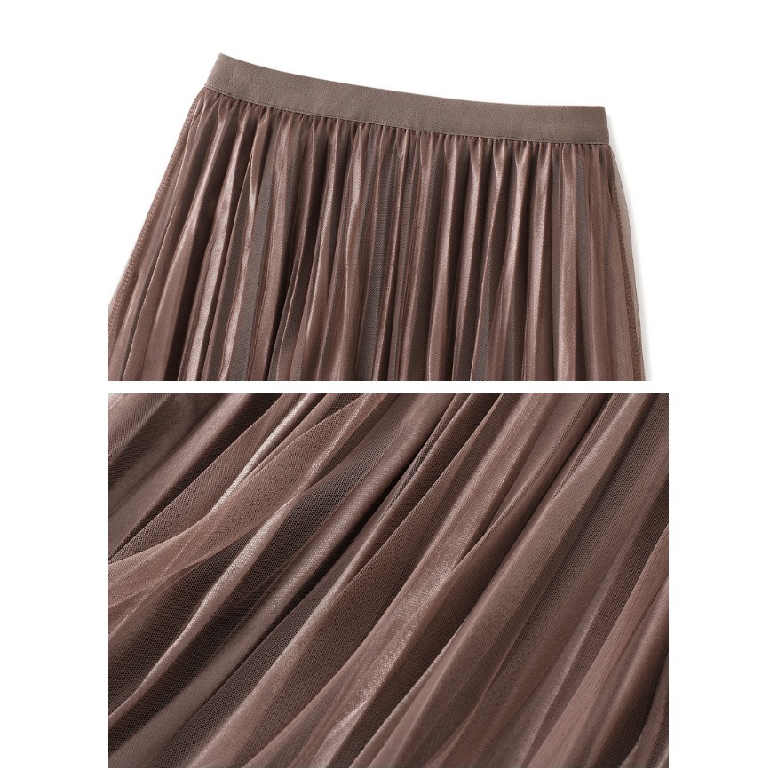 Chân váy 2 lớp phối nhung và lưới xòe gấu dễ thương VAY126 free size