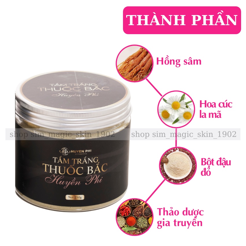 Tắm Trắng Thuốc Bắc Huyền Phi Cấp Ẩm Dưỡng Da Trắng Mịn 100% Thành Phần Thiên Nhiên