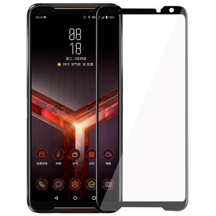 Kính cường lực 9H 2.5D viền đen bảo vệ toàn màn hình cho điện thoại ASUS ROG 2 3 5 ROG Phone II III 5 Pro 5 Ultimate