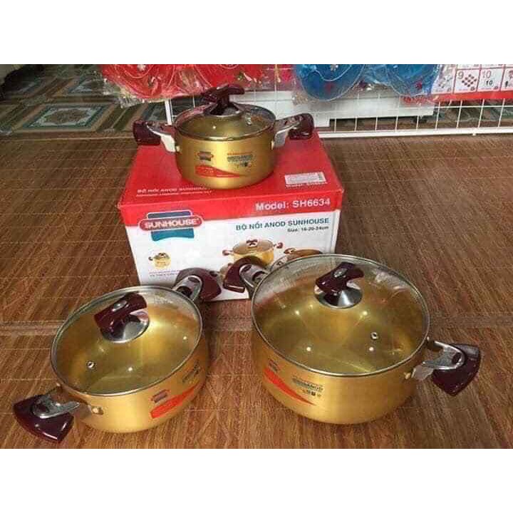 Bộ Nồi Sunhouse SH6634 ( Size 16-20-24 )