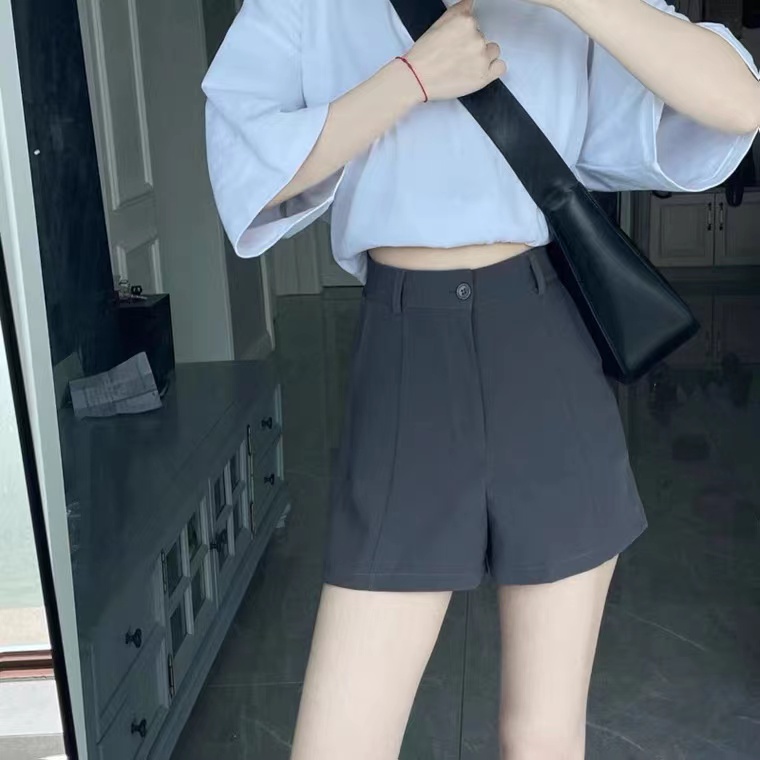 Quần ngắn SUXI vải mỏng ống rộng màu sắc đơn giản dễ phối đồ cho nữ