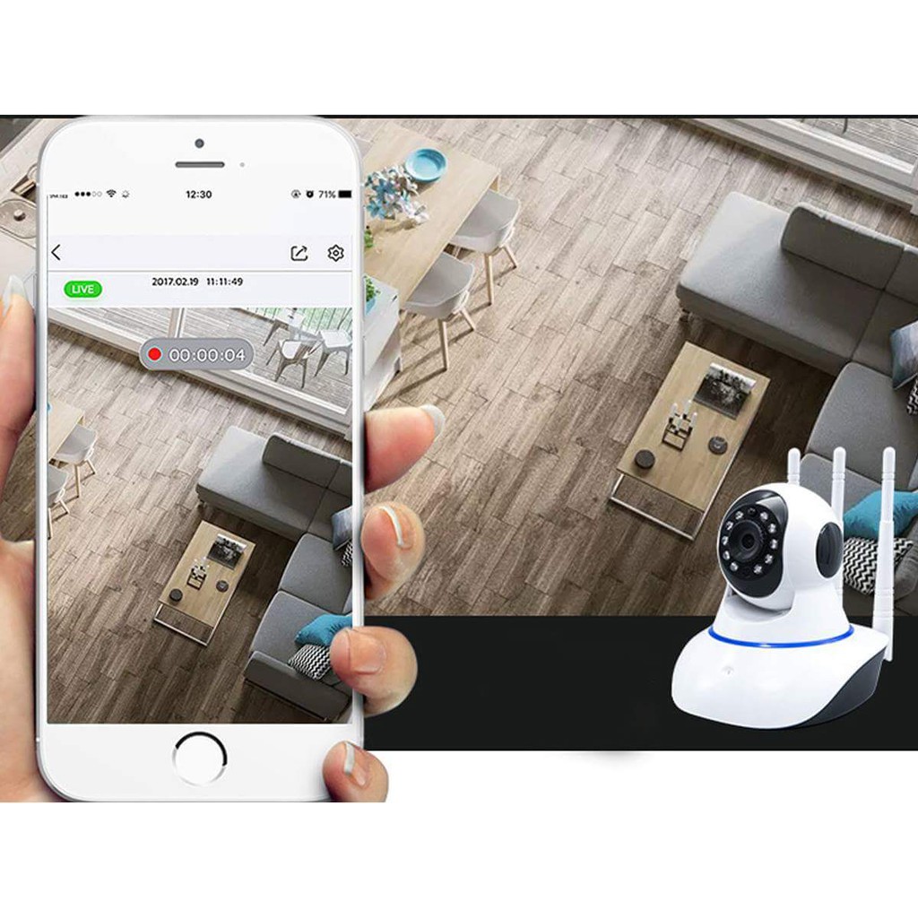 CAMERA IP WIFI TRONG NHÀ X8100 3 ANTEN DÙNG APP YOOSEE XOAY 360 ĐỘ BẮT SÓNG MẠNH HƠN