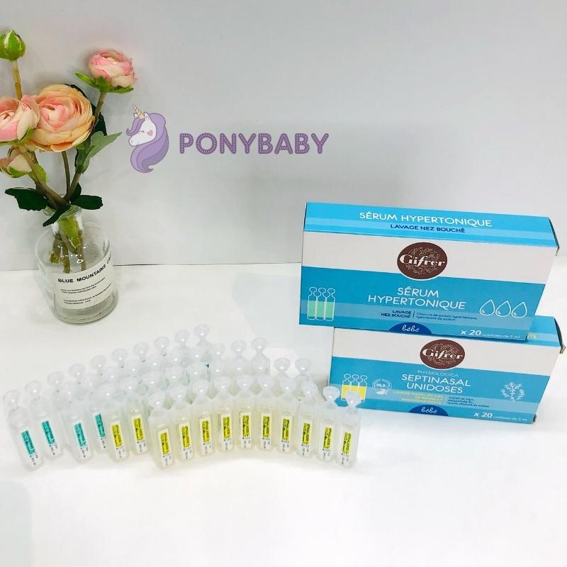 Nước Muối Sinh Lý Gifrer Pháp Cho Trẻ Sơ Sinh Hộp 20 Ống, Giảm Ngạt Mũi Viêm Mũi Vệ Sinh Mũi Họng