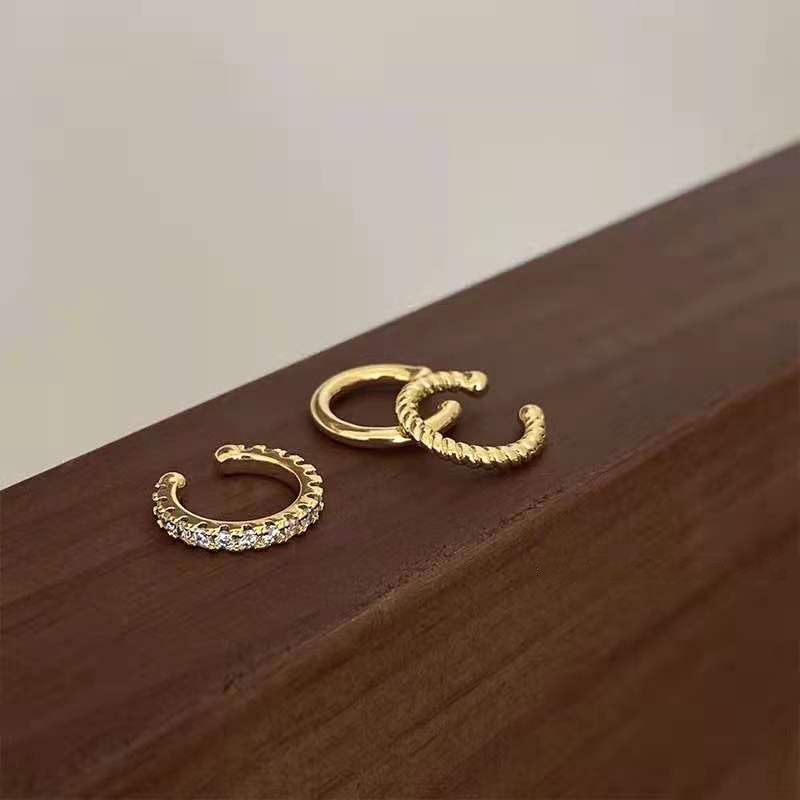 Set 3 Khuyên Tai Tròn Đính Đá Thời Trang Nữ