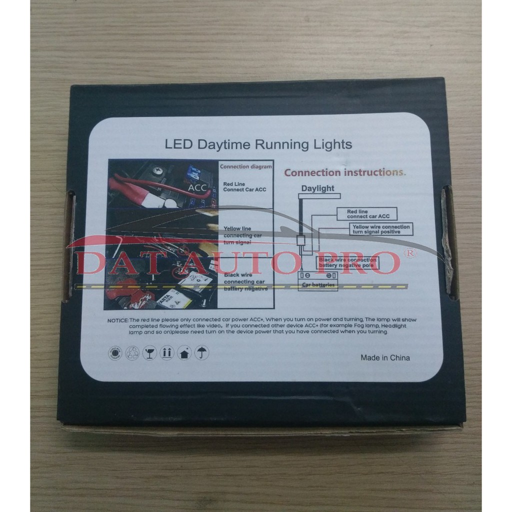 Bộ 2 Dây LED daylight+xinhan dùng cho đèn pha oto kèm remote đổi màu ( 45cm )