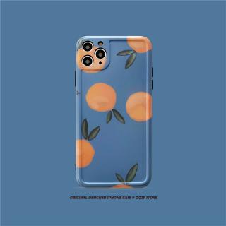 Ốp lưng silicone họa tiết tranh sơn hình quả cam cho iPhone 11 Pro XS / X xriphone 8 / 7 / 6S