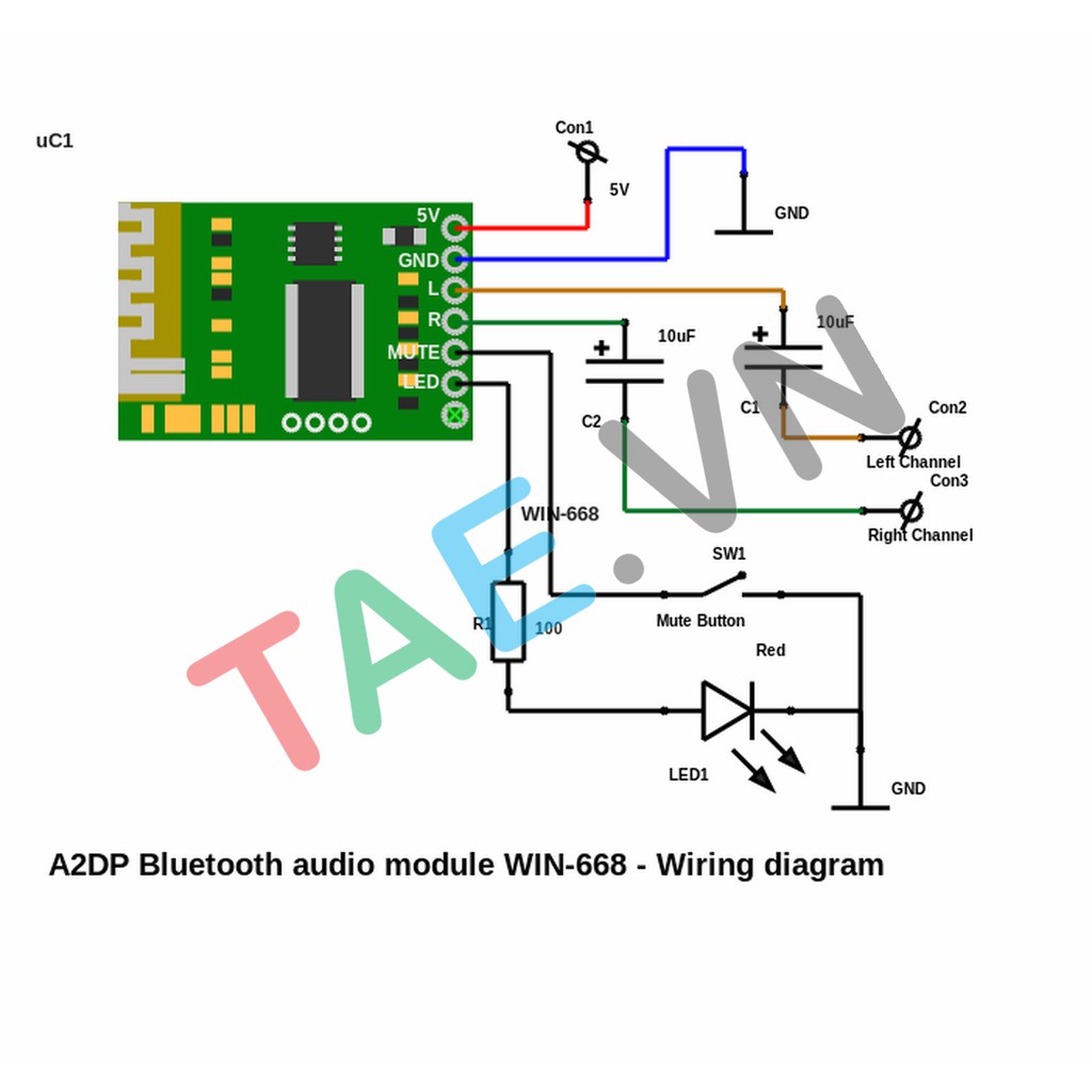 Mạch Bluetooth Âm Thanh 4.0 Win-668