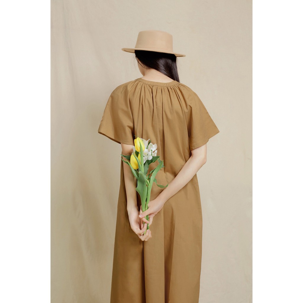DOTTIE - Đầm dài dáng rộng nâu nữ D0150 | BigBuy360 - bigbuy360.vn