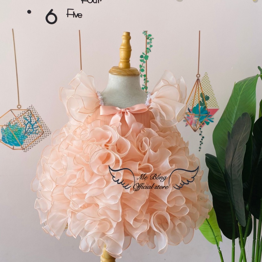 Đầm Phồng Tự Nhiên Cho Bé -Thời Trang Cho Bé-Váy Thiết Kế-Váy Công Chúa Bé Gái 1 Tuổi-Mẹ BốngPrincess dress